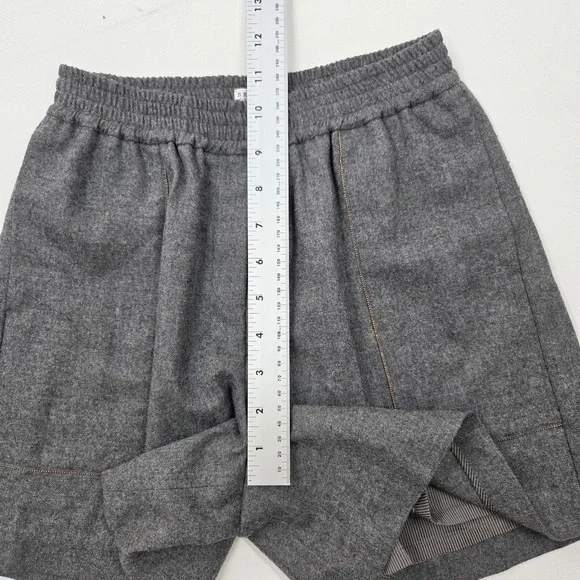 Brunello Cucinelli Elastic Pull On Shorts 8 Gray Italy Patch Pocket High Waist‎